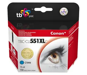 TB Cartridge CLI-551XL azúrová / Cartridge / Canon Pixma MG5450, MG6350, iP7250, MX925 / 15 ml / 700 strán