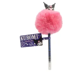 BLUESKY Guľôčkové pero Kuromi PomPom / Sanrio / chlpatý pompon / čierna náplň
