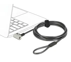 NaviLock Káblový zámok na notebook 3v1 / Zámok na notebook / Kensington, Nano, Noble Wedge / 2 m