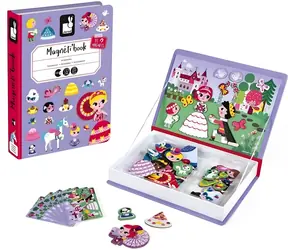 JANOD Magnetická kniha Princezné / 62 dielikov / 7 kartičiek / od 3 rokov