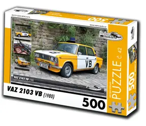 RETRO-AUTA Puzzle Vaz 2103 VB (1980, č. 42) / 500 dielikov / 48 × 36 cm