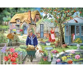 HOP Puzzle V záhrade / 1000 dielikov / nepravidelné dieliky / plagát A3