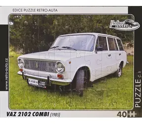 RETRO-AUTA Puzzle č.05 VAZ 2102 COMBI (1985) / 40 dielikov / 32 × 24 cm
