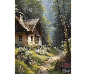 Norimpex Diamantové maľovanie Chata v lese / 30x40 cm
