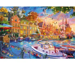 GIBSONS Puzzle Odrazy prístavu / 500 dielikov / 49x34 cm