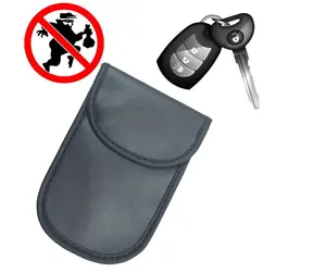 Hurtel Faraday puzdro na autokľúče proti Keyless krádeži čiernej / Obal na kľúče / 14 × 10 cm / Blokácia signálu