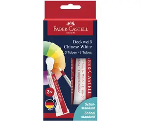 Faber-Castell Temperové farby Connector 3x7,5 ml čínska biela / Krycia maľba