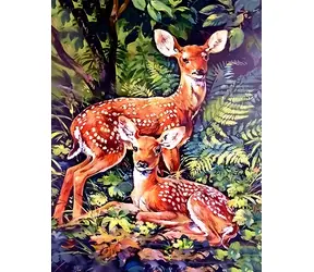 Norimpex Diamantové maľovanie Srnky v lese / 30x40 cm