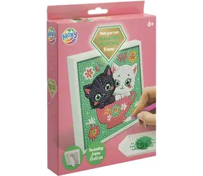 MOXY Diamantové maľovanie na ráme Mačičky 15x15 cm / od 6 rokov