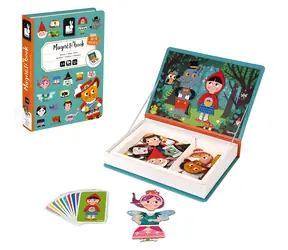 JANOD Magnetibook Rozprávky / Magnetická knižka / 30 magnetických dielikov / 10 kartičiek / od 3 do 8 rokov