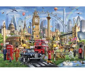 GIBSONS Puzzle Volanie Londýna / 1000 dielikov / 68 x 49 cm