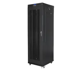 Lanberg Rack 42U čierna / Stojanový rozvádzač / 19" / 600x800 mm / Flat pack / Perforované dvere / LCD
