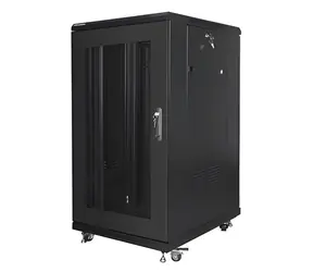 Lanberg Rack 22U/600x800 čierna / Stojanový rozvádzač / 19 "/ Flat pack / Perforované dvere