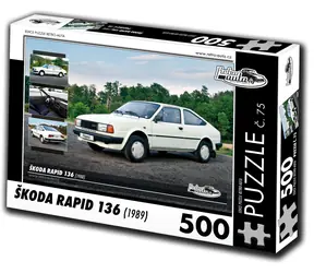 RETRO-AUTA Puzzle č. 75 Škoda Rapid 136 (1988) / 500 dielikov / 48 × 36 cm