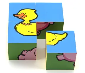 TEDDIES Obrázkové kocky Moje prvé zvieratká / 4 kocky / Drevo