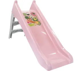 MOCHTOYS Šmykľavka 140 cm pastelovo ružová / Protišmykové schodíky / Odolný plast