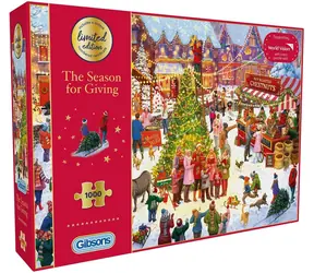 GIBSONS Puzzle Limitovaná vianočná edícia: Čas obdarovania / 1000 dielikov / 49 x 68 cm