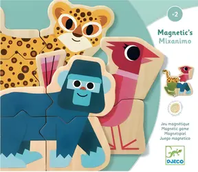 DJECO Magnetická skladačka Pomiešané zvieratká / Skladačka / 6 zvieratiek / 4 dieliky / od 2 rokov