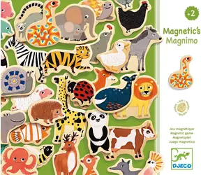 DJECO Magnetické zvieratká zo ZOO / Magnetky / 36 ks / Drevené / od 2 rokov