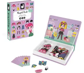 JANOD Magnetibook Obliekanie pre dievčatá / Magnetická kniha / 46 dielikov / od 3 rokov