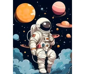 Norimpex Diamantové maľovanie Astronaut / 30x40 cm