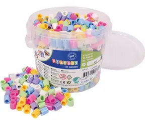 PLAYBOX Zažehľovacie korálky vo vedre XL pastelové / 900 ks / O 9 mm