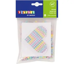 PLAYBOX Zažehľovacie korálky Malá sada Srdce / 1000 ks / pastelové farby / O 5 mm