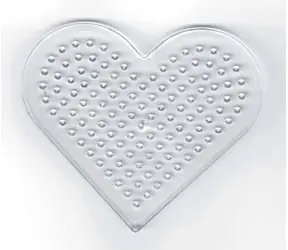 PLAYBOX Podložka pre zažehľovacie korálky srdca / Priehľadná / 8,5 × 7,5 cm