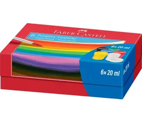 Faber-Castell Temperové farby 6x20 ml / Temperové farby / Vysoko pigmentované / Vodou riediteľné