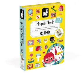 JANOD Magnetická knižka Magnetibook Hodiny / 75 magnetiek / od 3 rokov