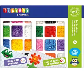 PLAYBOX Zažehľovacie korálky Combo set 4000+600 ks / s 2 podložkami / od 5 rokov