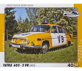 RETRO-AUTA Puzzle č.47 Tatra 603 - 2 VB (1979) / 40 dielikov / 32 × 24 cm