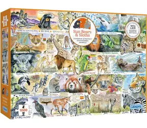 GIBSONS Puzzle Medvede a leňochy / 1000 dielikov / 68 x 49 cm