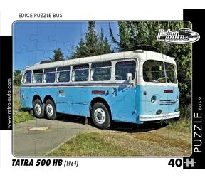 RETRO-AUTA Puzzle BUS č.09 Tatra 500 HB (1964) / 40 dielikov / 32 x 24 cm