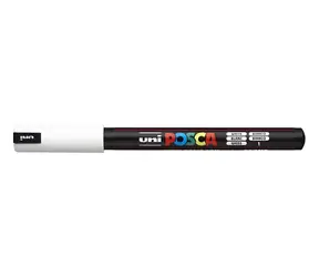 POSCA PC-1MR biela / Popisovač / Akrylový / Okrúhly hrot 0,7 mm / Rýchloschnúci