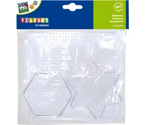 PLAYBOX Podložky pre zažehľovacie korálky Tvary / 3 ks / hviezda, šesťuholník, štvorec