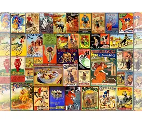 GRAFIKA Puzzle Vintage plagáty s kolesami