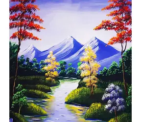 Norimpex Diamantové maľovanie Horská bystrina / 30x40 cm