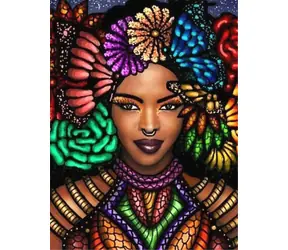 Norimpex Diamantové maľovanie Africká žena / Diamantové maľovanie / 30x40 cm