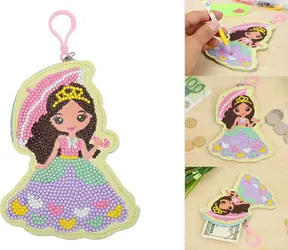 JOKOMISIADA Diamantové maľovanie peňaženka Princezná / Diamantové maľovanie / 12 samolepiek