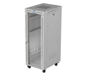 Lanberg 32U 19" sivý / Stojanový rozvádzač / 600x800 mm / Flat pack / Sklenené dvere / LCD / Nosnosť 1200 kg