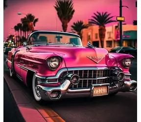 Norimpex Diamantové maľovanie Cadillac v Los Angeles / 30x40 cm