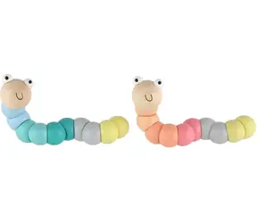TEDDIES Drevený červík / Motorická hračka / Ohybný / 1 ks