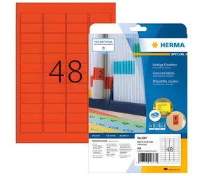 Herma Etikety A4 červená 45,7x21,2 mm / Etikety / papier matný / snímateľné / 960 ks