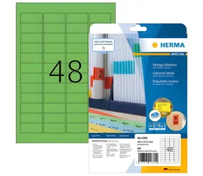 Herma Etikety A4 zelená 45,7x21,2 mm / Etikety / papier matný / snímateľné / 960 ks