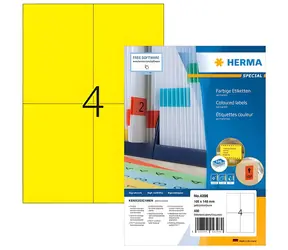 Herma Etikety A4 žltá / Etikety / 105x148 mm / papier matný / 400 ks