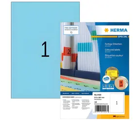 Herma Etikety A4 modrá / Etikety / 210x297 mm / papier matný / 100 ks