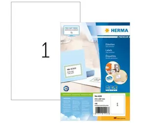 Herma Etikety Premium A4 210x297 mm / Etikety / papier matný / biela / 100 ks