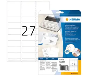 Herma Adresné etikety 67x30 mm biele / Etikety / papier matný / 540 ks / 20 listov
