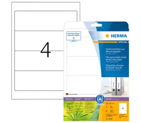 Herma etikety na zakladače Recycling A4 / Etikety na zakladače / 192x61 mm / 20 listov / 80 ks